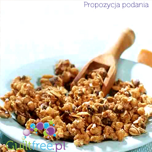 Muesli - protein mullies with pieces of chocolate-caramel and pecan nuts