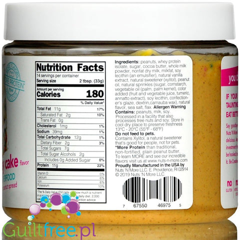 Nuts' n More Birthday Cake Peanut Butter with Whey Protein
