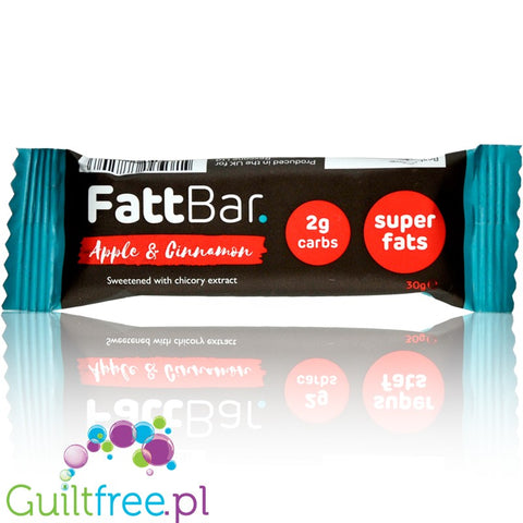 FattBar Apple Cinnamon, Low Carb, No Added Sugar, All Natural, Vegan bar