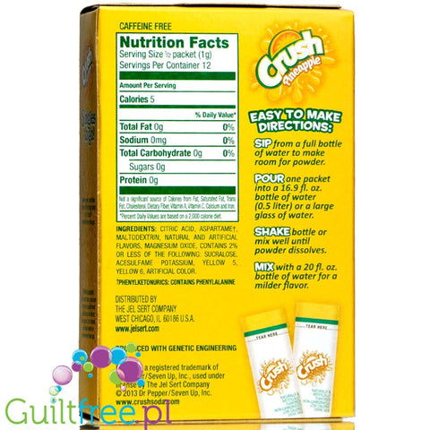 Crush Singles to Go 6 pack - Pineapple, sugar free instant sachets