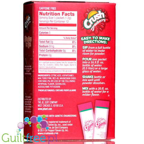 Crush Singles to Go 6 pack - Strawberry, sugar free instant sachets