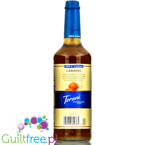 Torani Puremade Zero Sugar Syrup, Caramel 750 ml (25.4 oz)