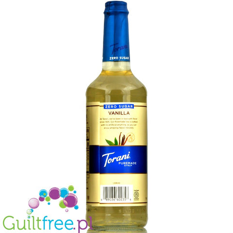 Torani Puremade Zero Sugar Syrup, Vanilla 750 ml (25.4 oz)