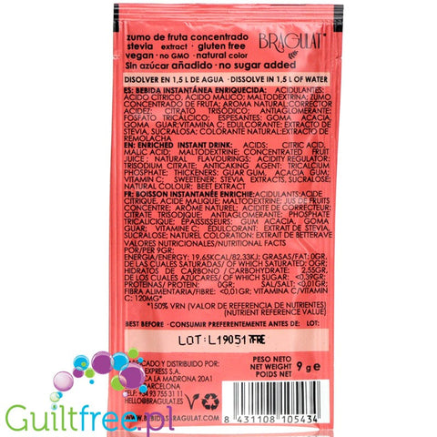Bragulat Fruit Drink sugar free instant drink in a sachet, with vitamin C