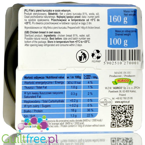Agrico 100% chicken fillet saute - 160g can