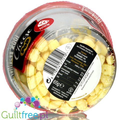 Cheesepop Emmental Snack, No Carb, High Protein, Gluten Free, Vegetarian, Keto 65g