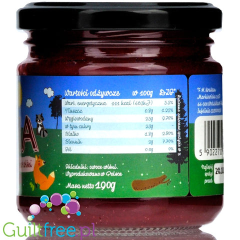 Krukam Black Cherry - 100% no added sugar fruit spread