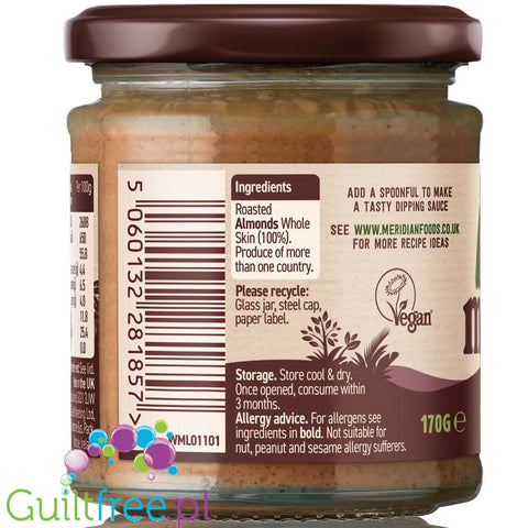 Meridian crunchy almond butter 100% nuts 