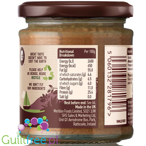 Meridian smooth almond butter 100% nuts