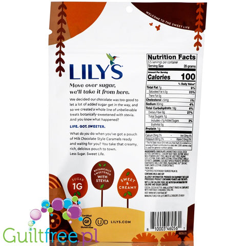 Lily's Sweets Covered Caramels, Milk Chocolate