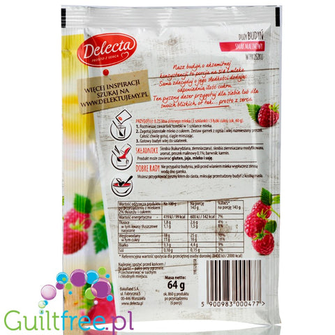Delecta sugar free raspberry pudding without sweeteners