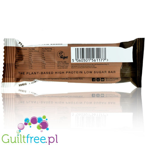 MisFits Plant Chocolate Brownie - triple layered vegan protein bar