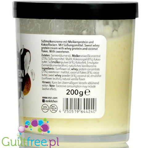 ESN Protein Dream Cream Coconut no added sugar spread