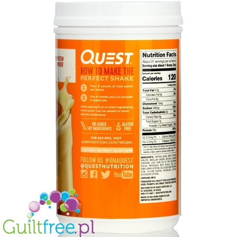 Quest Protein Powder, Salted Caramel Flavor Food Supplement Powder with Sweetener