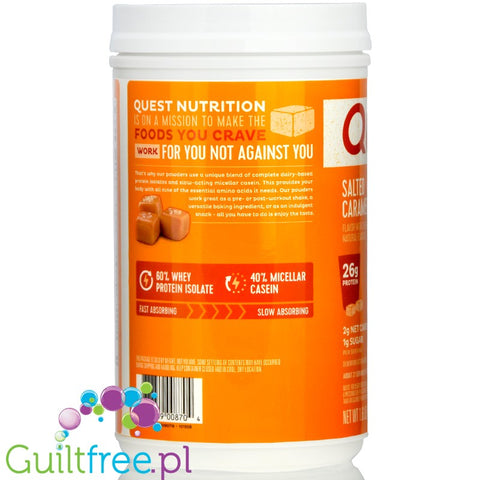 Quest Protein Powder, Salted Caramel Flavor Food Supplement Powder with Sweetener