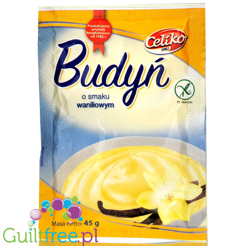 Celiko gluten free, sugar free vanilla pudding without sweeteners