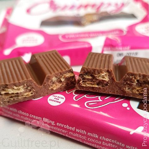 GymQueen Crumpy no added sugar waffer filled with cream and enrobed with chocolate, 3pcs