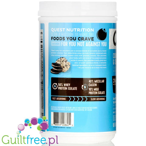 Quest Protein Powder, Cookies & Cream Flavor Food Supplement Powder with Sweetener