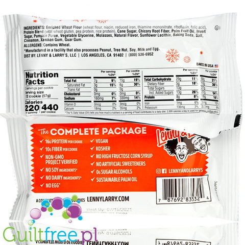 Lenny & Larry Highprotein All Natural Vegan Complete Cookie Pumpkin Spice All Natural