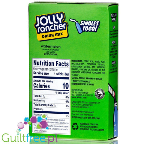 Jolly Rancher Singles to Go 6 pack - Watermelon