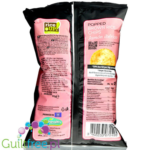 RiceUp thin Spanish Serrano - whole-grain thin brown rice chips with Spanish ham flavor