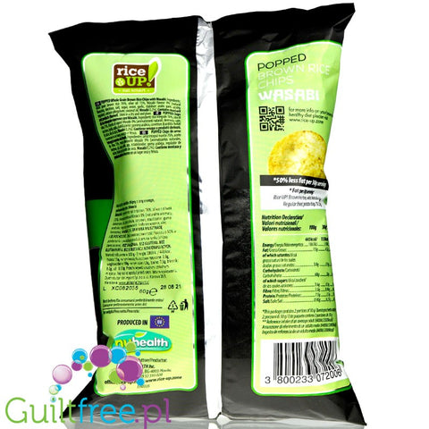 RiceUp thin Wasabi flavored whole-grain thin brown rice chips