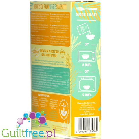 DIET FOOD palm heart pasta 21kcal, Spaghetti, 400g can