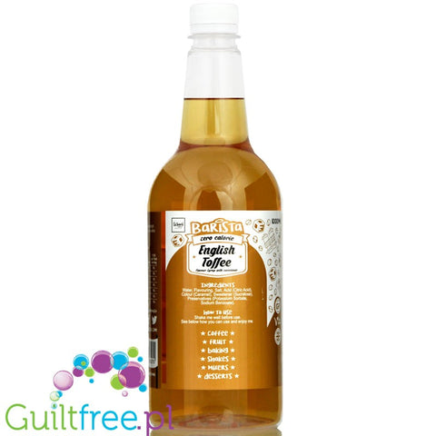 Skinny Food Co Barista Zero Calorie Coffee Syrup 1L English Toffee