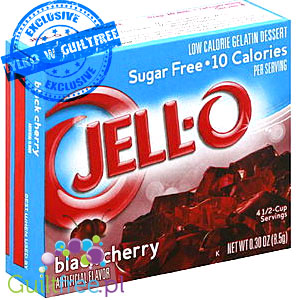 Jell-O low-calorie gelatin dessert black cherry flavor - low-calorie jelly without sugar with cherry flavor