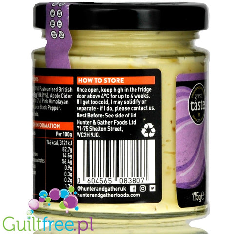 Hunter & Gather Garlic Avocado Mayo, 80% Avocado Oil Mayonnaise