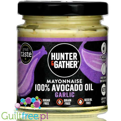 Hunter & Gather Garlic Avocado Mayo, 80% Avocado Oil Mayonnaise