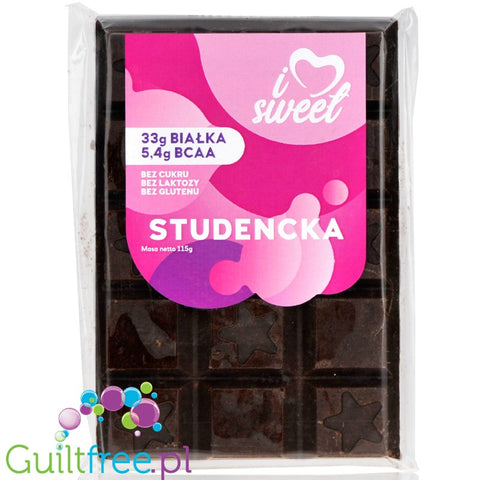 iLoveSweet Studencka - sugar free protein dark chocolate with nuts and raisins