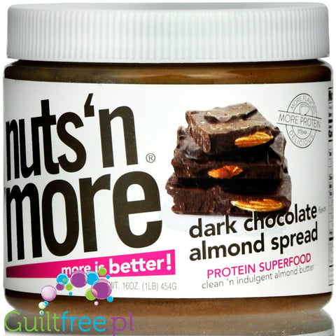 Nuts' n More Chocolate Almond Butter No Sugar Added with Xylitol and Whey Protein