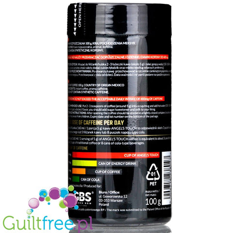 GBS Angel's Touch instant flavored coffee with caffeine boost, Hazelnut