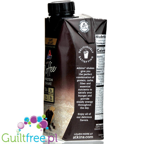 Atkins Nutritionals  Iced Coffee Ready-to-Drink Protein Shakes, Cafe Au Lait, 11 oz