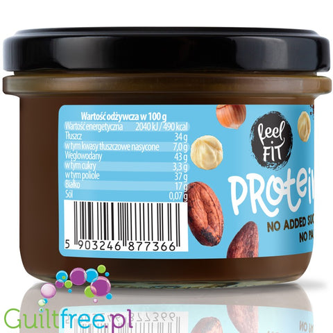 FeelFIT Proteinella - sugar free protein chocolate & hazelnut spread, no palm oil