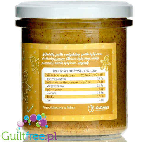 Krukam crunchy almond butter, coconut paste & sugar free biscuits