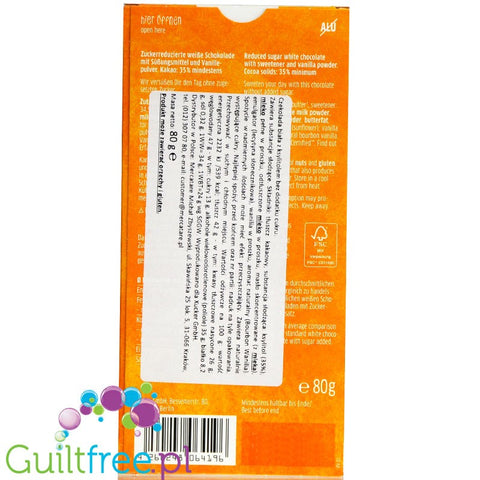 White chocolate without sugar sweetened with Finnish xylitol