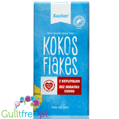 White chocolate without sweetened sugar Finnish xylitol with coconut