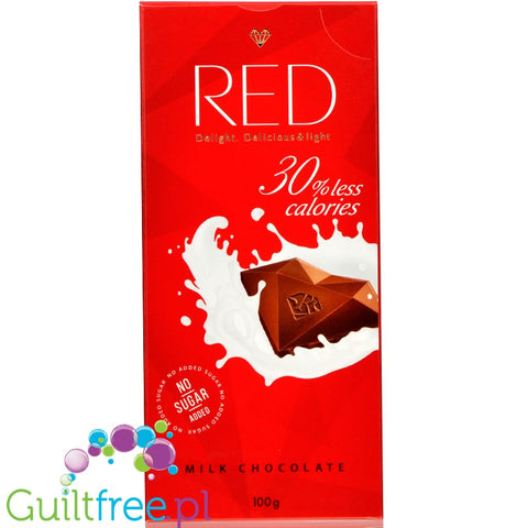 RED Chocolette no sugar added milk chocolate 30% less calories