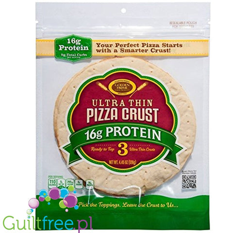 Golden Home Ultra Thin Crust Pizza 18g Protein - thin base ready to prepare pizza