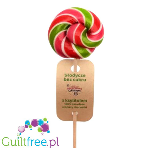 Manufaktura Cukierków, Lollies Workshop, Apple & Strawberry, big sugar free lollipop with xylitol