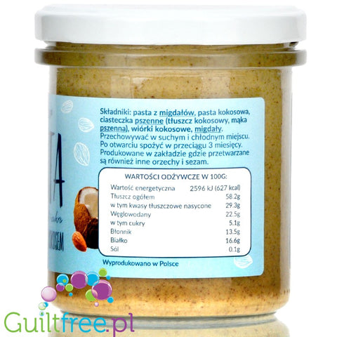 Krukam crunchy almond butter, coconut paste & sugar free biscuits