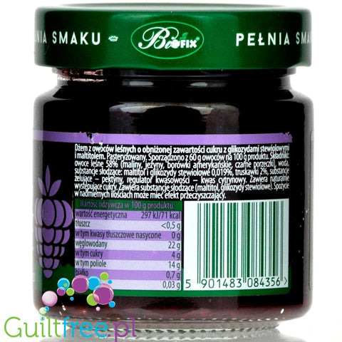 Pure & Good sugar free forrest fruit jam sweetened only with stevia and erythritol
