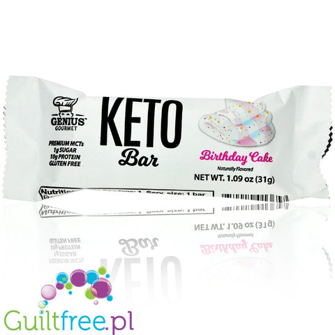 Genius Gourmet Keto Bar, Birthday Cake