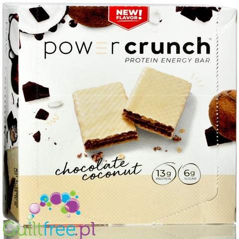 Power Crunch Chocolate Coconut Protein Waffer BOX x 12 -