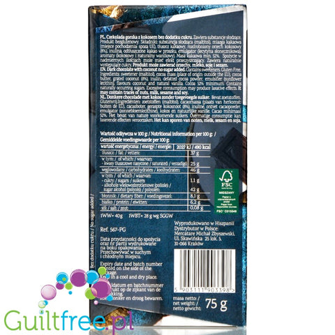Pure & Good Dark Chocolate & Coconut, no added sugar