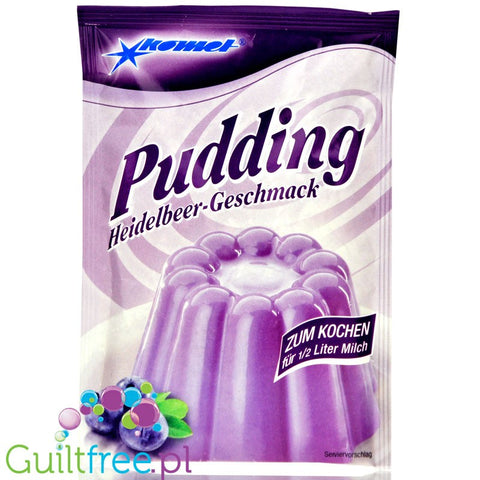 Komet, sugar free and sweetners free Blueberry pudding