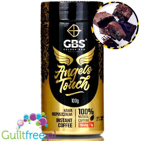GBS Angel's Touch instant flavored coffee with caffeine boost, Brownie