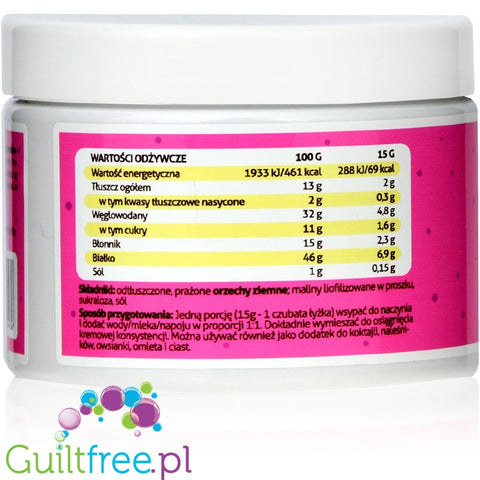 FitRec Powder Peanut & Raspberry - defatted peanut powder
